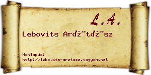 Lebovits Arétász névjegykártya